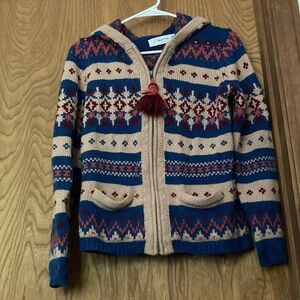 Anthropologie hooded Aztec beautiful sweater Excellent condition size large